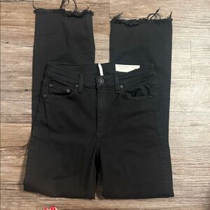 Rag & Bone Black Frayed Hem Jeans